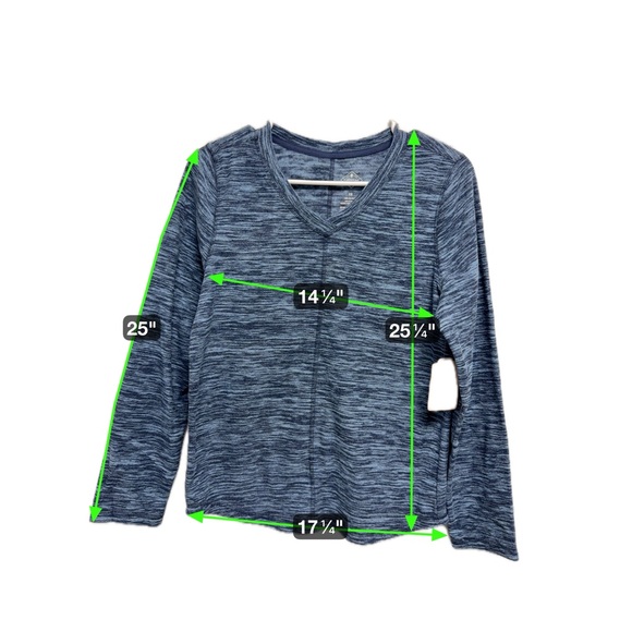 St. John's Bay Kids Heathered Blue Long Sleeve Tee XS - Picture 7 of 9